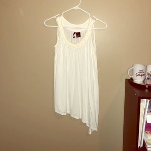 White dressy tank/ blouse Size S